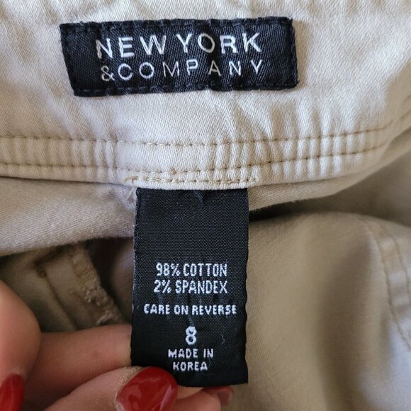 Lot of 2 Vintage New York & Co. Chino Pants Sz 8 Straight Leg Tan & Olive Casual - Picture 13 of 13